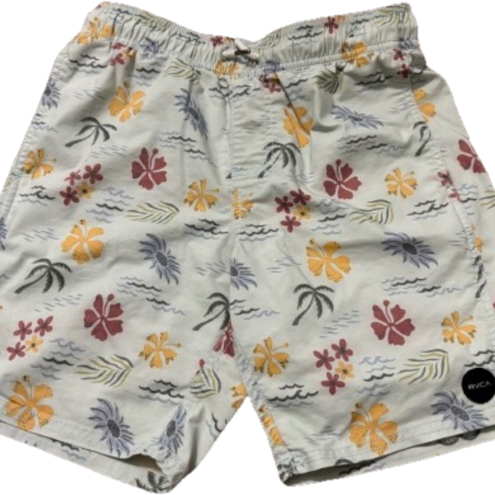 RVCA Boys Blue Ocean Flower Swim Shorts